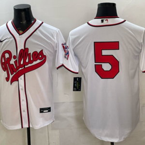 Philadelphia Phillies 5 White Men Jersey