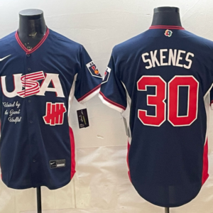 Team USA Pirates 30 Skenes Navy 2026 World Cup Cool Base Men Jersey