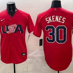 Pittsburgh Pirates 30 Skenes Red World Cup Cool Base Men Jersey