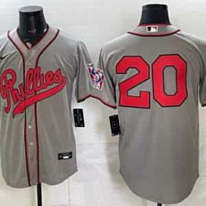 Philadelphia Phillies 20 Mike Schmidt Grey Throwback Men Jersey