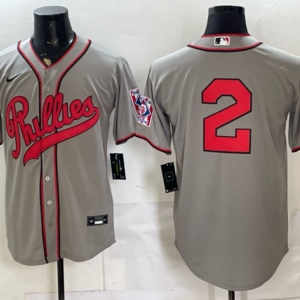 Philadelphia Phillies 2 Crawford Grey Throwback Men Jersey