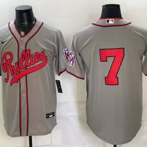 Philadelphia Phillies 7 Trea Turner Gray 2026 Field of Dreams Stadium Men Jersey