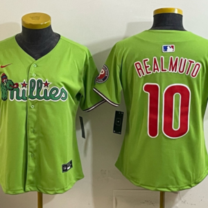Philadelphia Phillies 10 Realmuto Green Cool Base Women Jersey