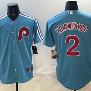 Philadelphia Phillies 2 Crawford Blue Cool Base Men Jersey