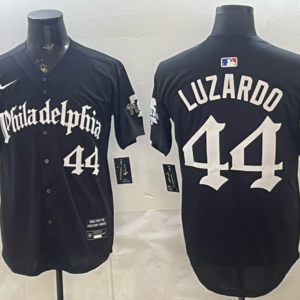 Philadelphia Phillies 44 Luzardo Black Cool Base Men Jersey