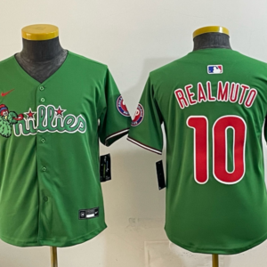 Philadelphia Phillies 10 JT Realmuto Green Cool Base Youth Jersey