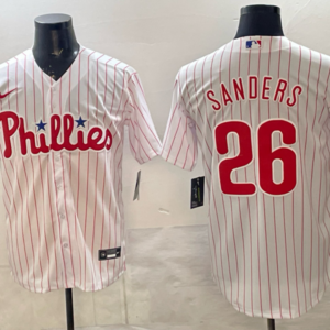 MLB Phillies 26 Sanders White Nike Cool Base Men Jersey