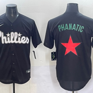MLB Phillies Blank Black Star Logo Nike Cool Base Men Jersey