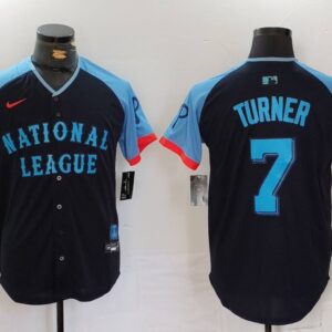 MLB Phillies 7 Trea Turner Black 2024 All-Star Nike Cool Base Men Jersey