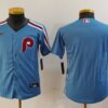 MLB Phillies Blank Blue Nike Cool Base Men Jersey