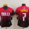 MLB Phillies 7 Trea Turner Red 2024 City Connect Nike Cool Base Women Jersey