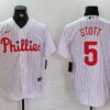 MLB Phillies 5 Bryson Stott White Nike Cool Base Men Jersey