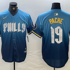 MLB Phillies 19 Pache Blue 2024 City Connect Nike Cool Base Men Jersey