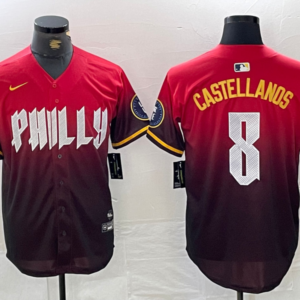 MLB Phillies 8 Trea Turner Red 2024 City Connect Nike Cool Base Men Jersey
