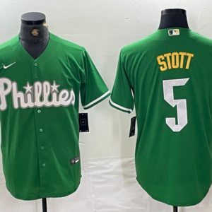 MLB Phillies 5 Bryson Stott Green Nike Cool Base Men Jersey