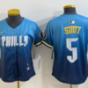 MLB Phillies 5 Bryson Stott Blue City Connect Nike Cool Base Youth Jersey