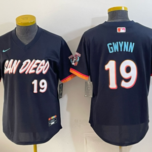 San Diego Padres 19 Tony Gwynn Navy 2026 City Connect Cool Base Women Jersey