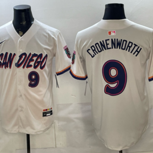 San Diego Padres 9 Cronenworth Cream Cool Base Men Jersey