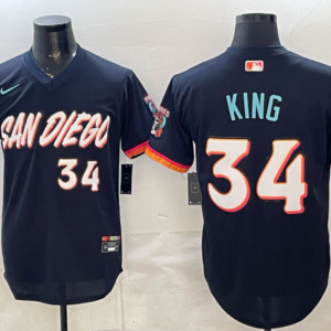 San Diego Padres 34 King Navy 2026 City Connect Cool Base Men Jersey