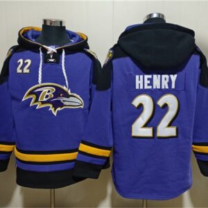 Ravens 22 Derrick Henry Ageless Must-Have Lace-Up Pullover Hoodie