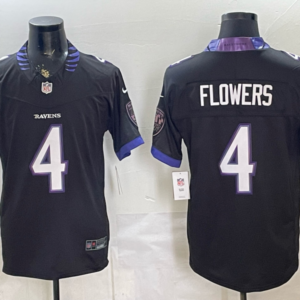 Baltimore Ravens 4 Zay Flowers Black 2026 New F.U.S.E. Vapor Limited Men Jersey