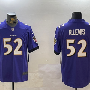 Nike Ravens 52 Ray Lewis Purple Vapor Limited Men Jersey