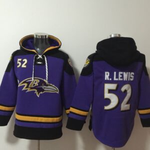 Nike Ravens 52 Ray Lewis Purple Hoodie Sweatshirt