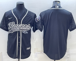 Nike Ravens Blank Black Reflective Vapor Baseball Limited Men Jersey