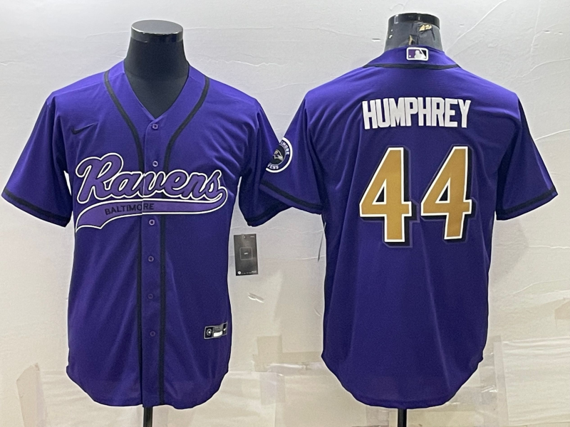Nike Ravens 44 Marlon Humphrey Purple Gold Vapor Baseball Limited Men Jersey