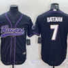 Nike Ravens 7 Rashod Bateman Black With Patch Vapor Baseball Limited Men Jersey