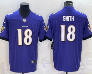 Nike Ravens 18 Roquan Smith Purple Vapor Untouchable Limited Men Jersey