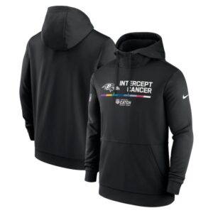 Ravens Black 2022 Crucial Catch Therma Performance Pullover Hoodie