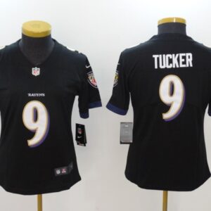 Nike Ravens 9 Justin Tucker Black Vapor Untouchable Limited Women Jersey