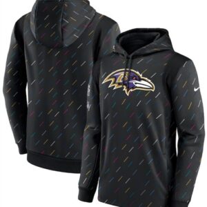 Nike Baltimore Ravens 2021 Charcoal Crucial Catch Therma Pullover Hoodie