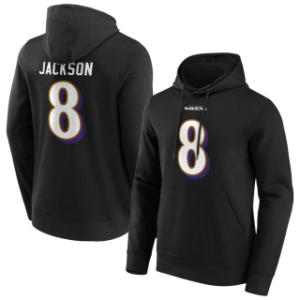 Baltimore Ravens 8 Lamar Jackson Black Hoodie