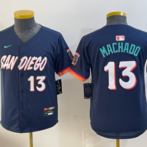 San Diego Padres 13 Machado Navy 2026 City Connect Cool Base Youth Jersey