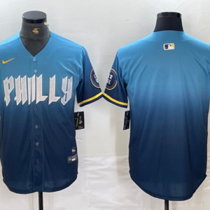 MLB Phillies Blank Blue 2024 City Connect Nike Cool Base Men Jersey