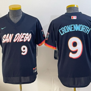 San Diego Padres 9 Cronenworth Navy 2026 City Connect Cool Base Youth Jersey