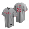 MLB Phillies 28 Bohm Grey Nike Cool Base Men Jersey