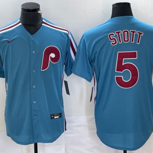 MLB Phillies 5 Bryson Stott Blue Cool Base Men Jersey