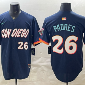 San Diego Padres 26 Padres Navy 2026 City Connect Cool Base Men Jersey