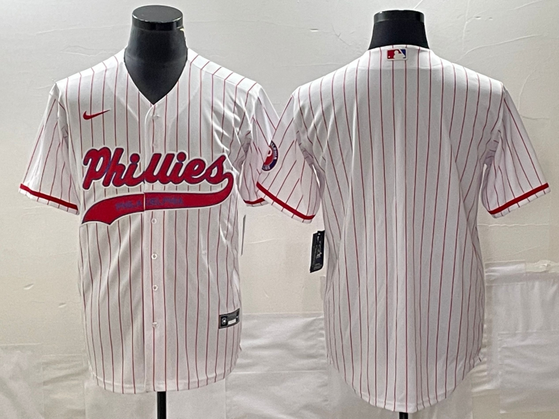 MLB Phillies Blank White Baseball Nike Cool Base Men Jersey
