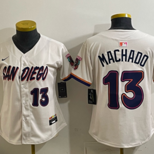 San Diego Padres 13 Machado Cream Cool Base Women Jersey
