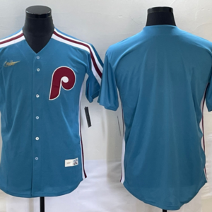 MLB Phillies Blank Blue Nike Cool Base Men Jersey