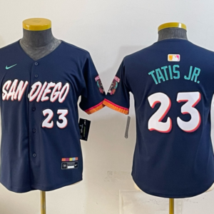 San Diego Padres 23 Tatis Jr Navy 2026 City Connect Cool Base Youth Jersey