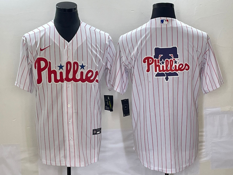MLB Phillies Blank White Baseball Logo Nike Cool Base Men Jersey