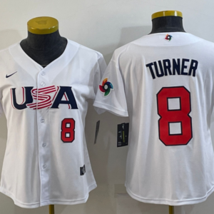 MLB Phillies 8 Trea Turner White 2023 World Baseball Classic Youth Jersey