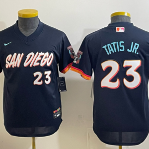 San Diego Padres 23 Tatis Jr Navy 2026 City Connect Cool Base Youth Jersey
