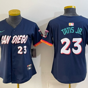 San Diego Padres 23 Tatis Jr Navy 2026 City Connect Cool Base Women Jersey