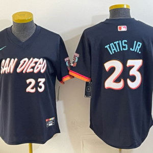 San Diego Padres 23 Fernando Tatis Jr. Navy 2026 City Connect Cool Base Women Jersey